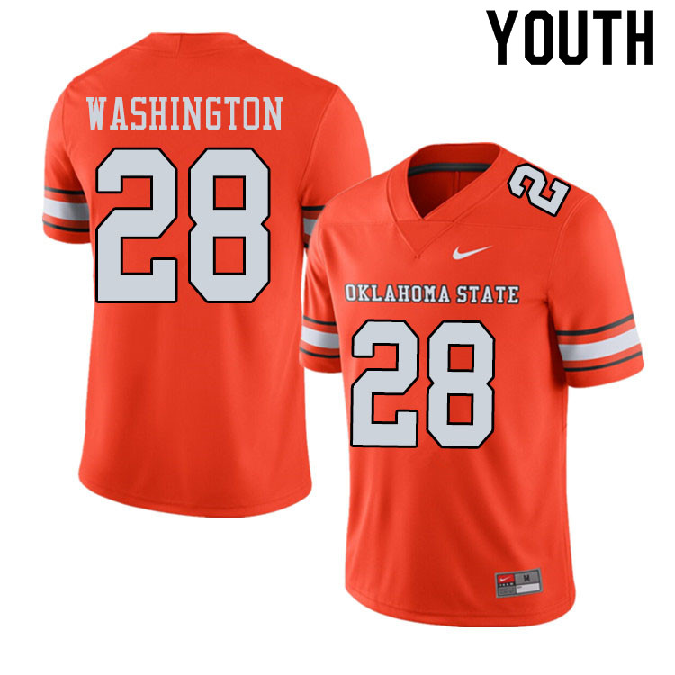 Youth #28 James Washington Oklahoma State Cowboys College Football Jerseys Sale-Alternate Orange
